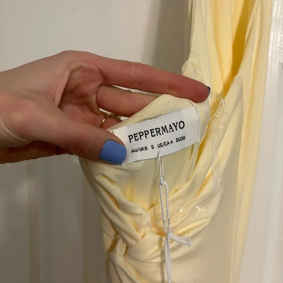 Peppermayo Just In Time Maxi Dress Yellow NWT - Picture 6 of 9